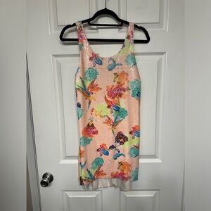 Multicolor sequin low back dress